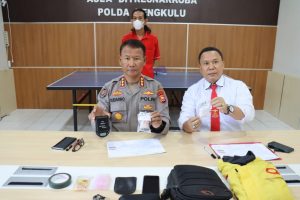 Seorang oknum ojek online alias ojol pengedar sabu dibekuk Subdit III Resnarkoba Polda Bengkulu