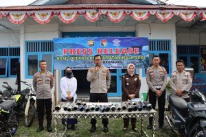 kapolres Mukomuko Pimpin Press Release Ops Keselamatan Nala 2023, Puluhan Knalpot Brong Dimusnahkan