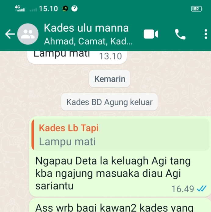 Dua Orang Kades ini Tidak ada di grup WA Kecamatan Setempat, Ada Apa ?