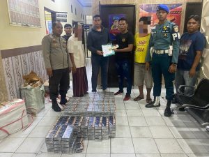 Polsek Kawasan Pelabuhan Gorontalo Gagalkan Peredaran Rokok Ilegal