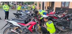 Satlantas Polres BS Amankan Motor Yang Menggunakan Knalpot Brong