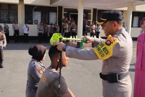 28 Bintara Remaja Ikut Tradisi penyambutan dan Orientasi Wilayah Polresta Gorontalo Kota