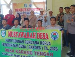 Pemdes Karang Tengah Gelar Rembuk Stunting dan Musdes RKPDes 2026